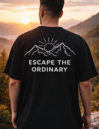 Escape The Ordinary – Oversized Black T-Shirt
