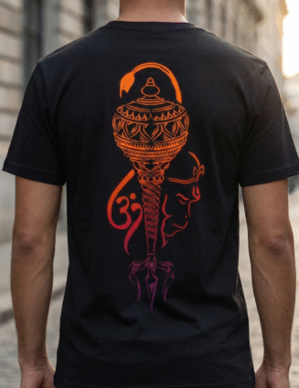 Street Bunny® Hanuman Mantra Black T-Shirt – Men’s Spiritual Streetwear